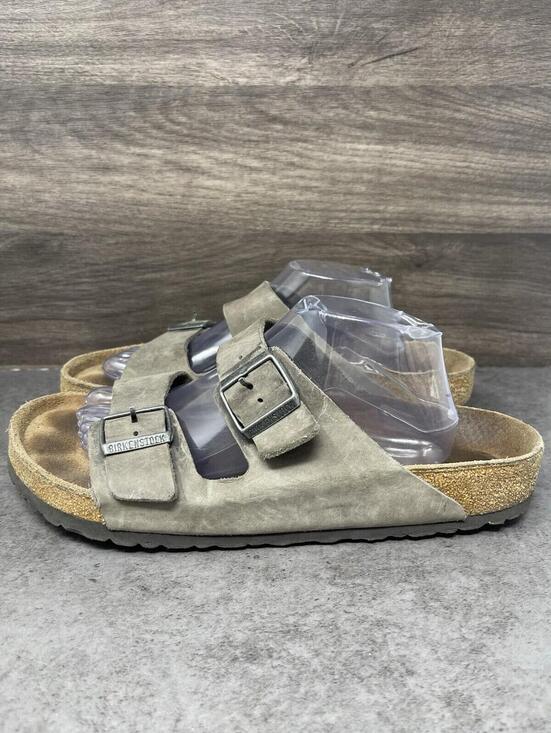 Birkenstock Other - Birkenstock Arizona Taupe Suede Leather Sandals Mens Size 11 (44) Slide